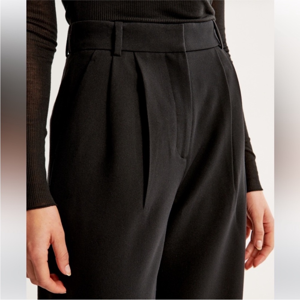 Abercrombie & Fitch Black Wide-Leg Trousers - Picture 2 of 6